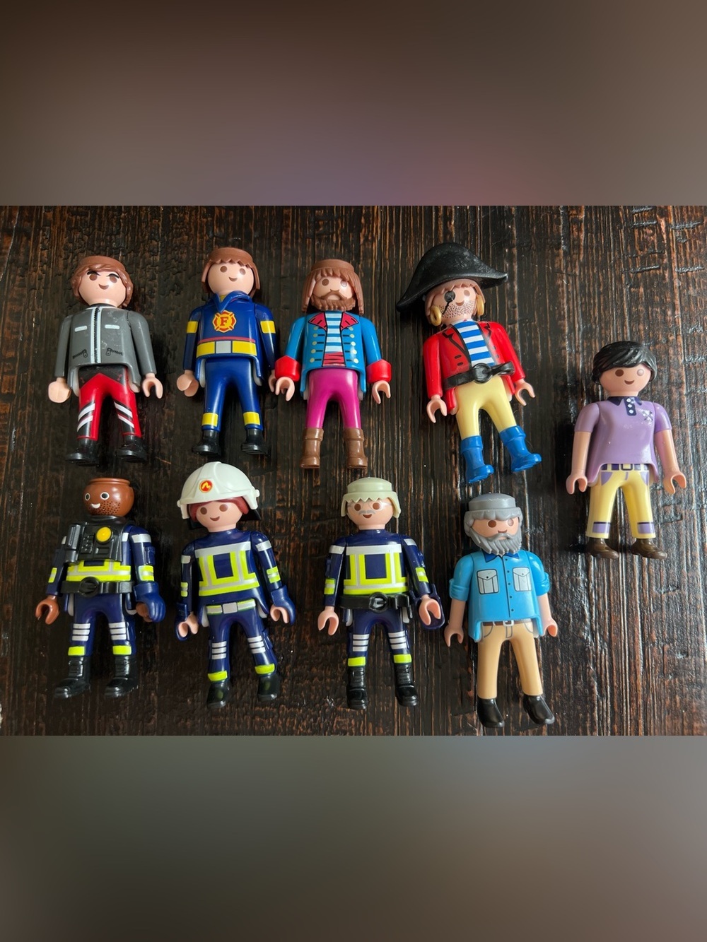 PLAYMOBIL People Mixed Lot Pirate Fireman Police 9 Figures